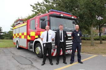 Chief Fire Officer Ian Hayton (centre) pictured with Mike Dayson (left) and Andy Cook (right)