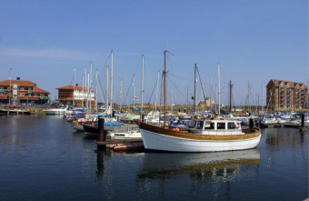 Hartlepool marina with several boats in shot