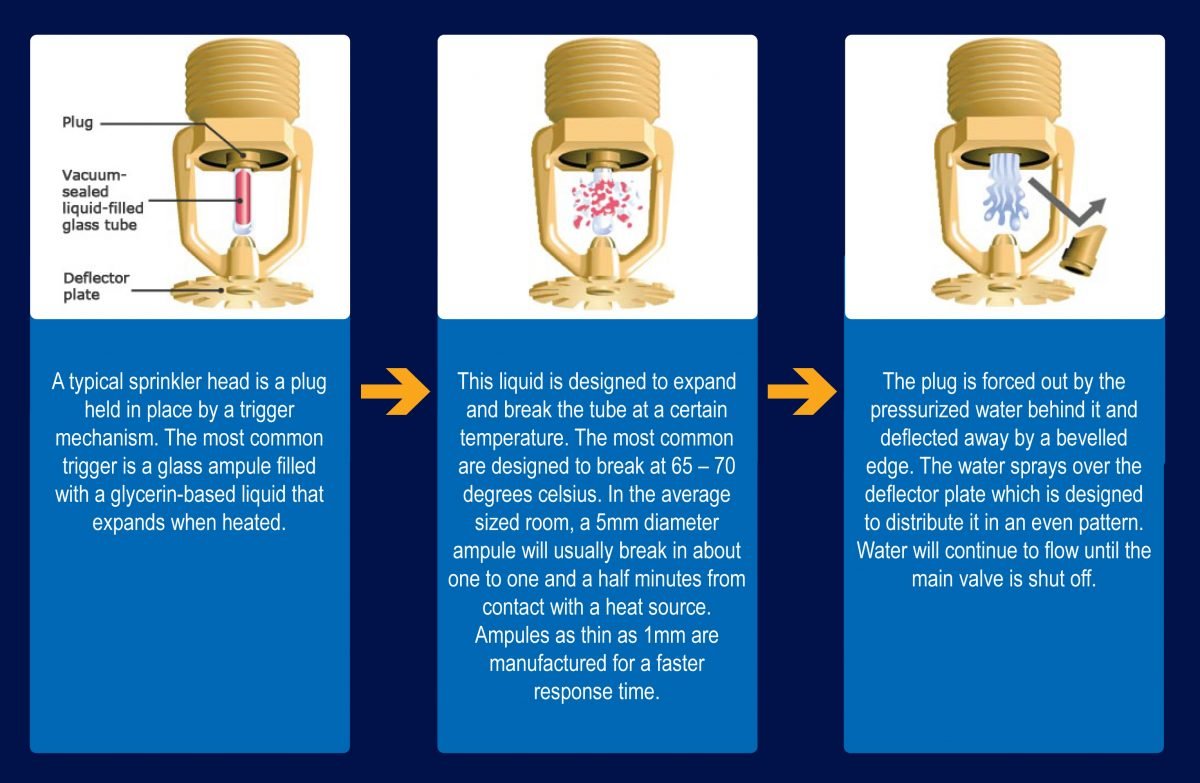 diagram showing how sprinklers work with text and image