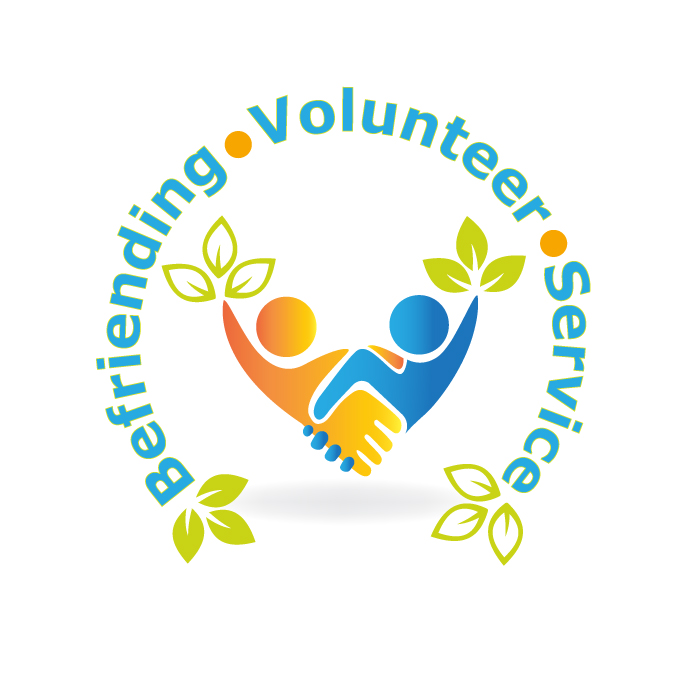 A logo showing two hands shaking for the befriending volunteer service
