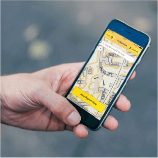 person using their mobile to report issues to fixmystreet.com
