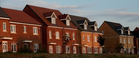 row of homes of different styles