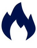 Navy icon of a fire