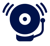 Navy icon of a bell ringing
