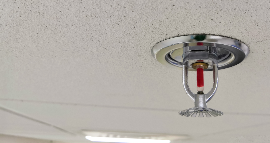 Sprinkler system on the ceiling