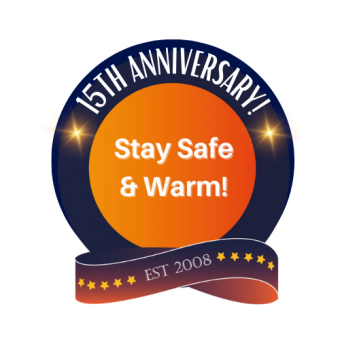 Stay Safe and Warm 15th Anniversary logo